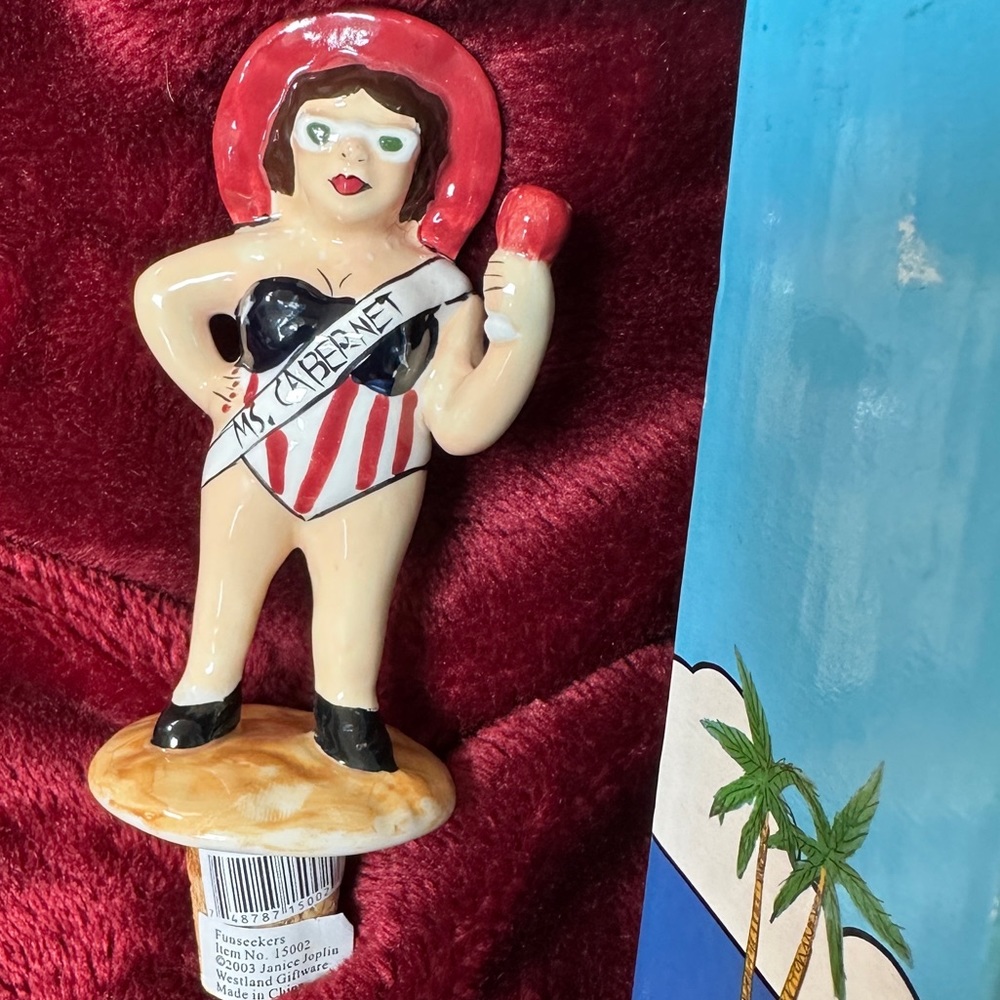 Wine stopper Funseekers Ms Cabernet Janis Joplin Vintage wine stopper